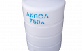 Вертикальный пластиковый бак для воды АКПОЛ 750 литров белый