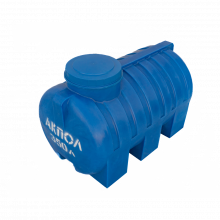 Бочка пластиковая горизонтальная 350 литров для воды синяя