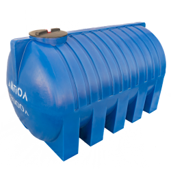 Бочка пластиковая горизонтальная 3000 литров синяя